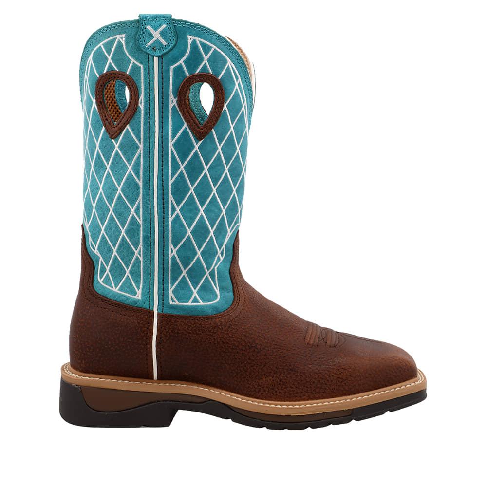 Twisted X Mens Lite Work Turquoise Pull On Steel Toe Boot