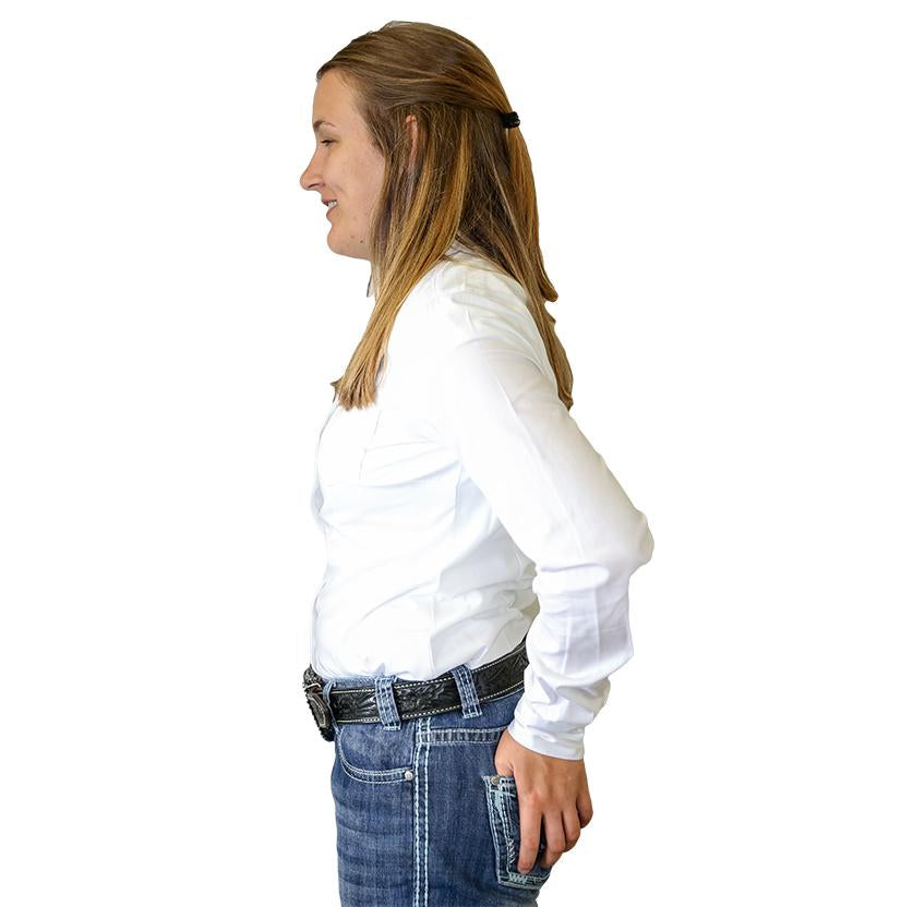 Cinch White Long Sleeve Button-Down Women's Shirt