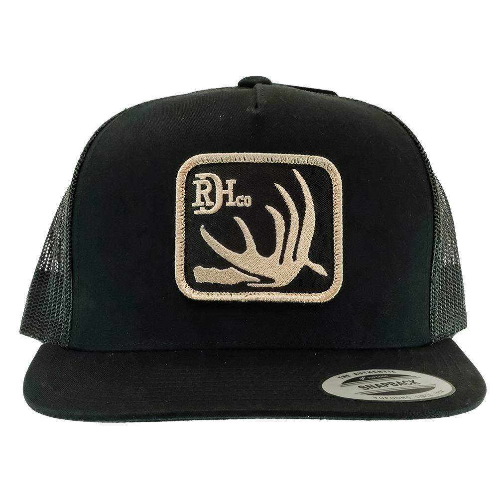 Red Dirt Hat Co Deer Shed Black on Black Meshback Cap