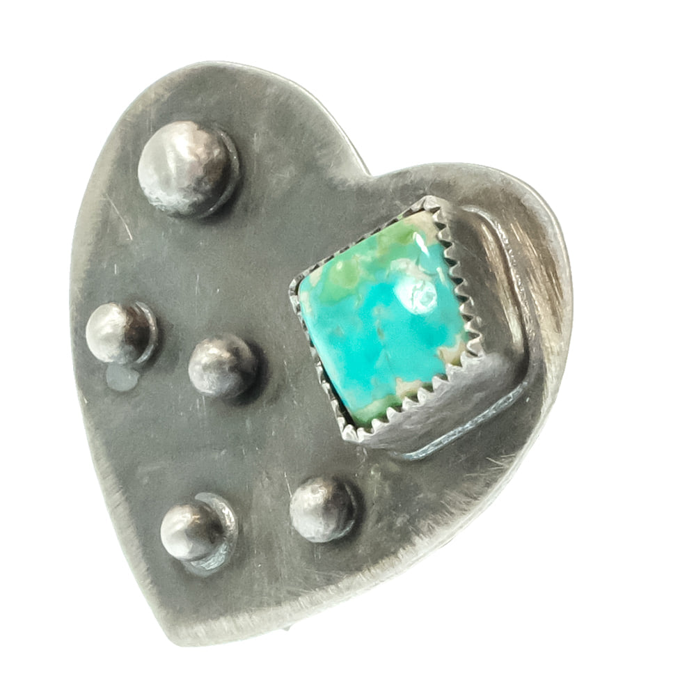Horse Money Turquoise Co Jewelry Silver Vintage Reese Adjustable Heart Ring