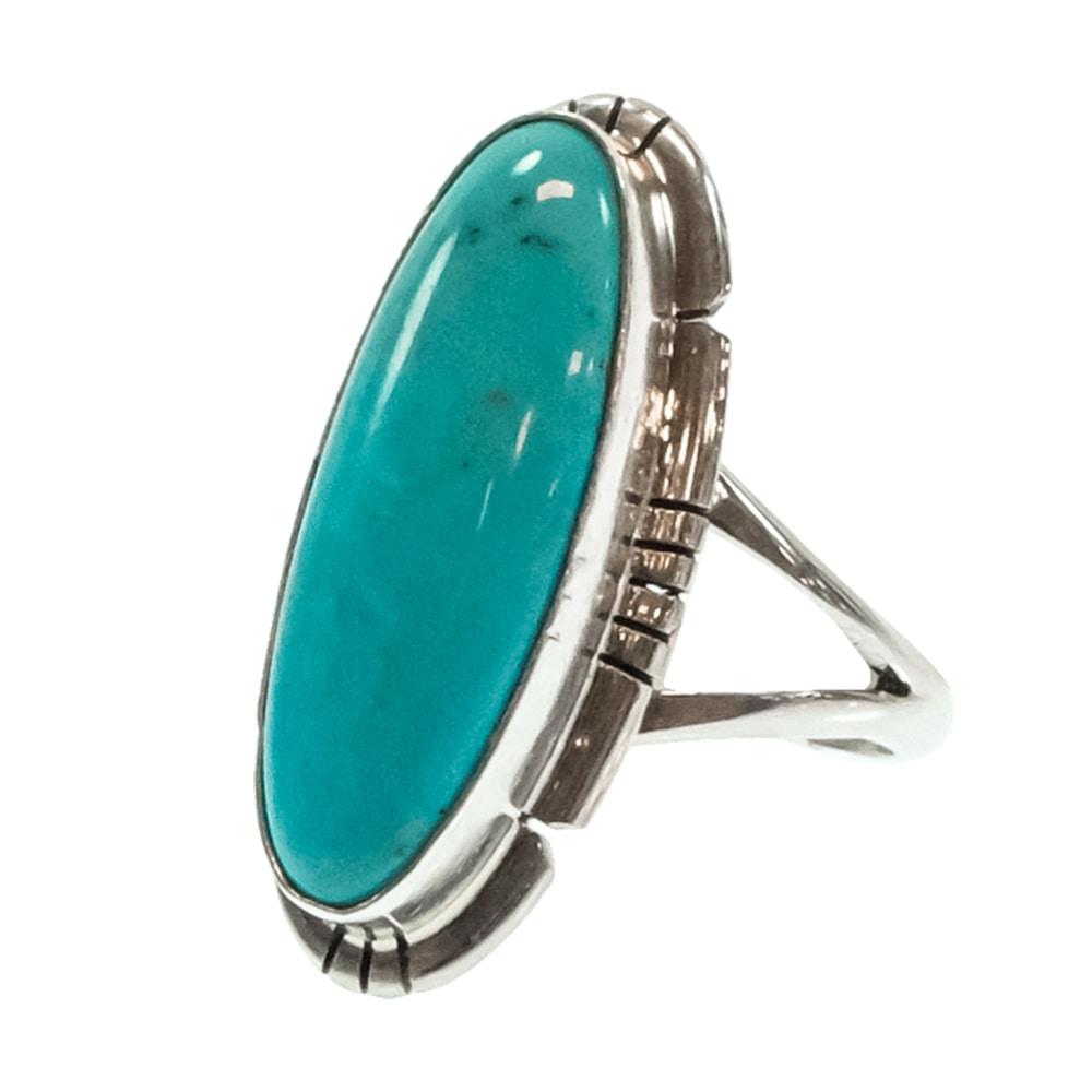 STT Native American Navajo Sterling Silver Turquoise Ring