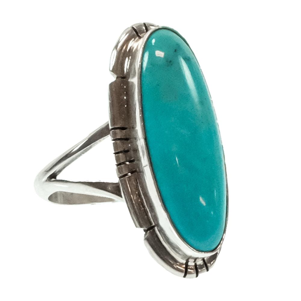 STT Native American Navajo Sterling Silver Turquoise Ring