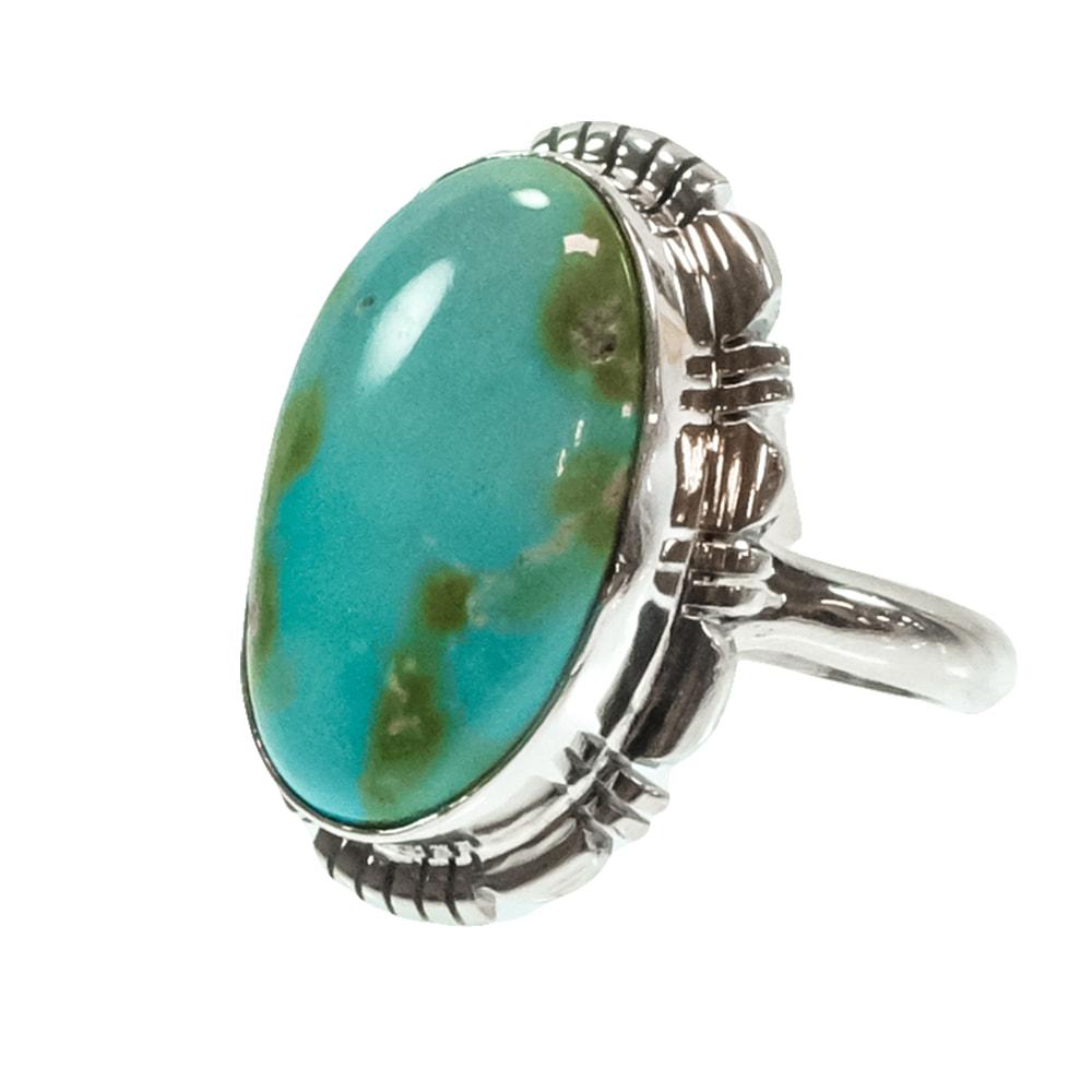 STT Native American Navajo Sterling Silver Sonora Gold Turquoise Ring