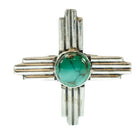 Sterling Silver And Turquoise Cross Ring