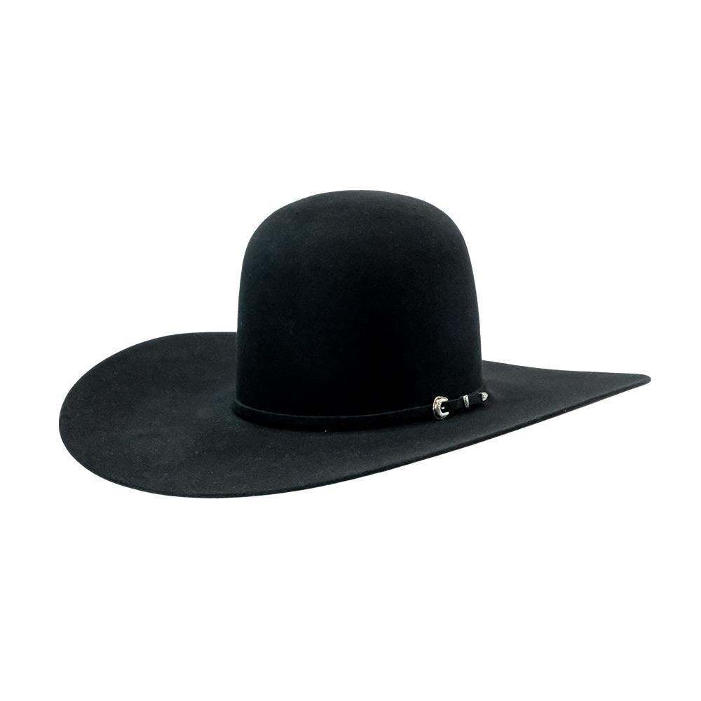 Rodeo King 7X 4 7/8" Brim Open Crown Black Felt Hat