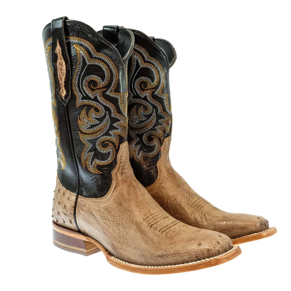 Tony Lama Ponderosa Antique Coffee Smooth Ostrich Square Toe Women's Boot