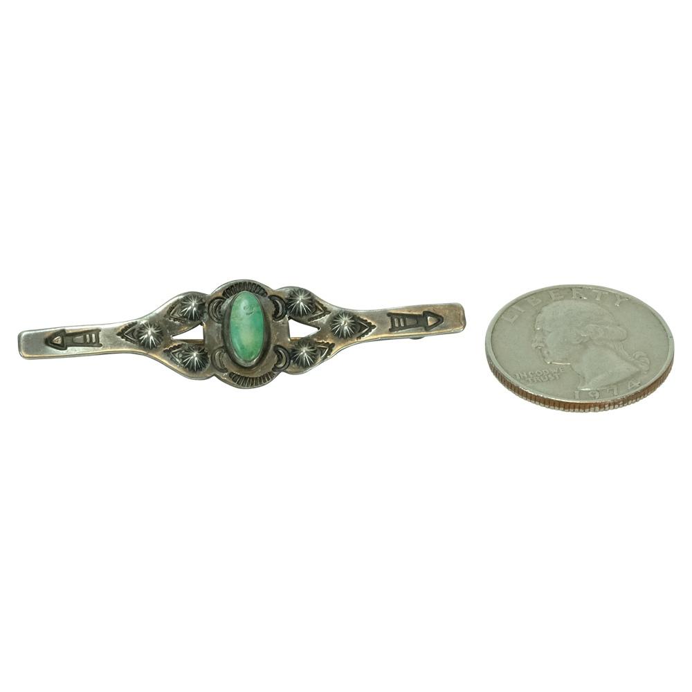 Vintage Silver and Turquoise Arrow Pin