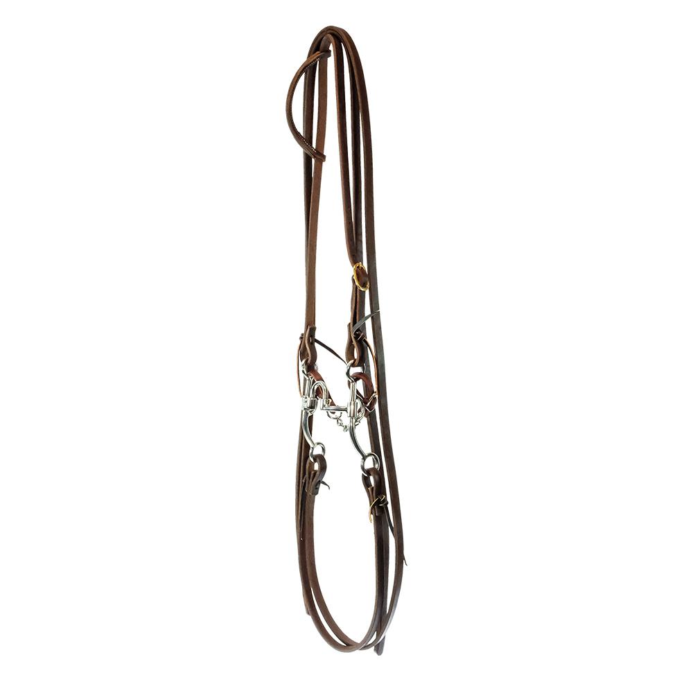 STT Split Rein Slide Ear Headstall Bridle Set with STT Medium Shank Correction Bit