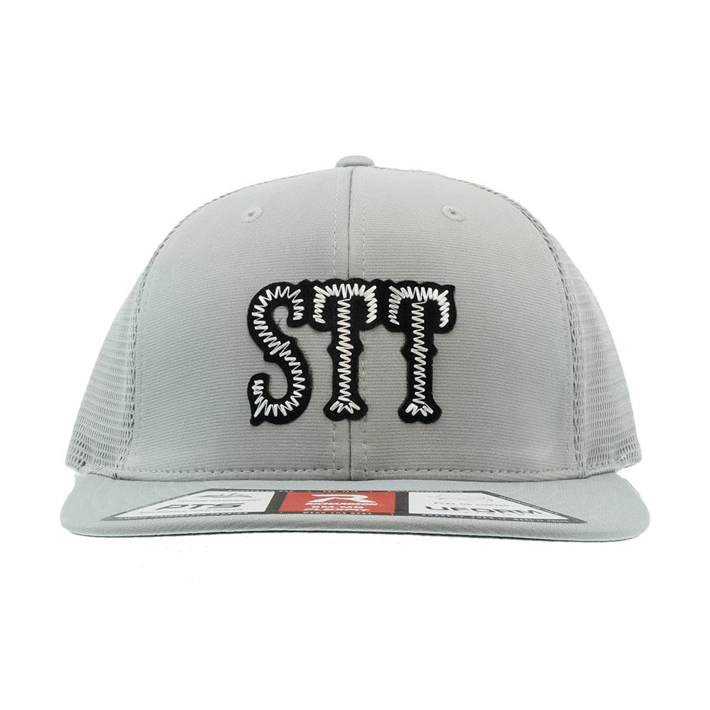 STT Black Embroidered Logo Grey Flat Brim Meshback Cap