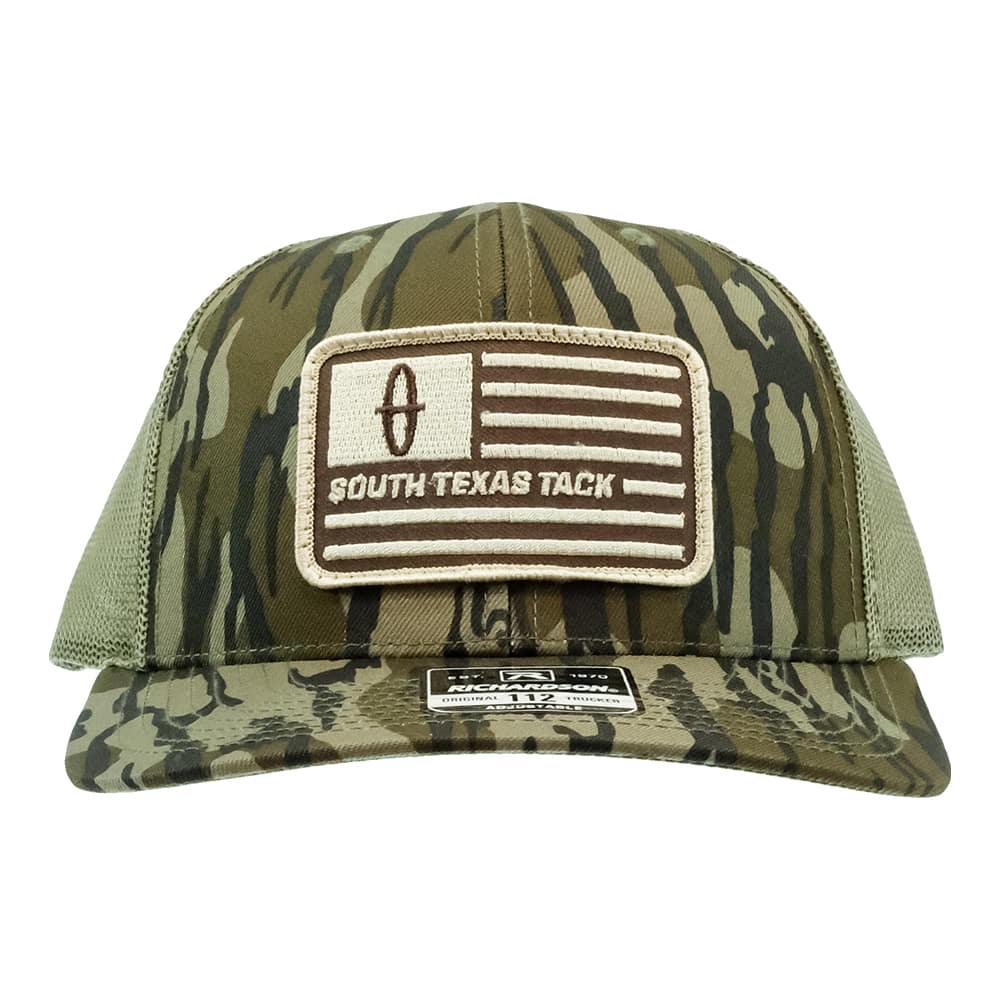 STT Bar Nothing Flag Patch Camo with Loden Green Meshback Cap