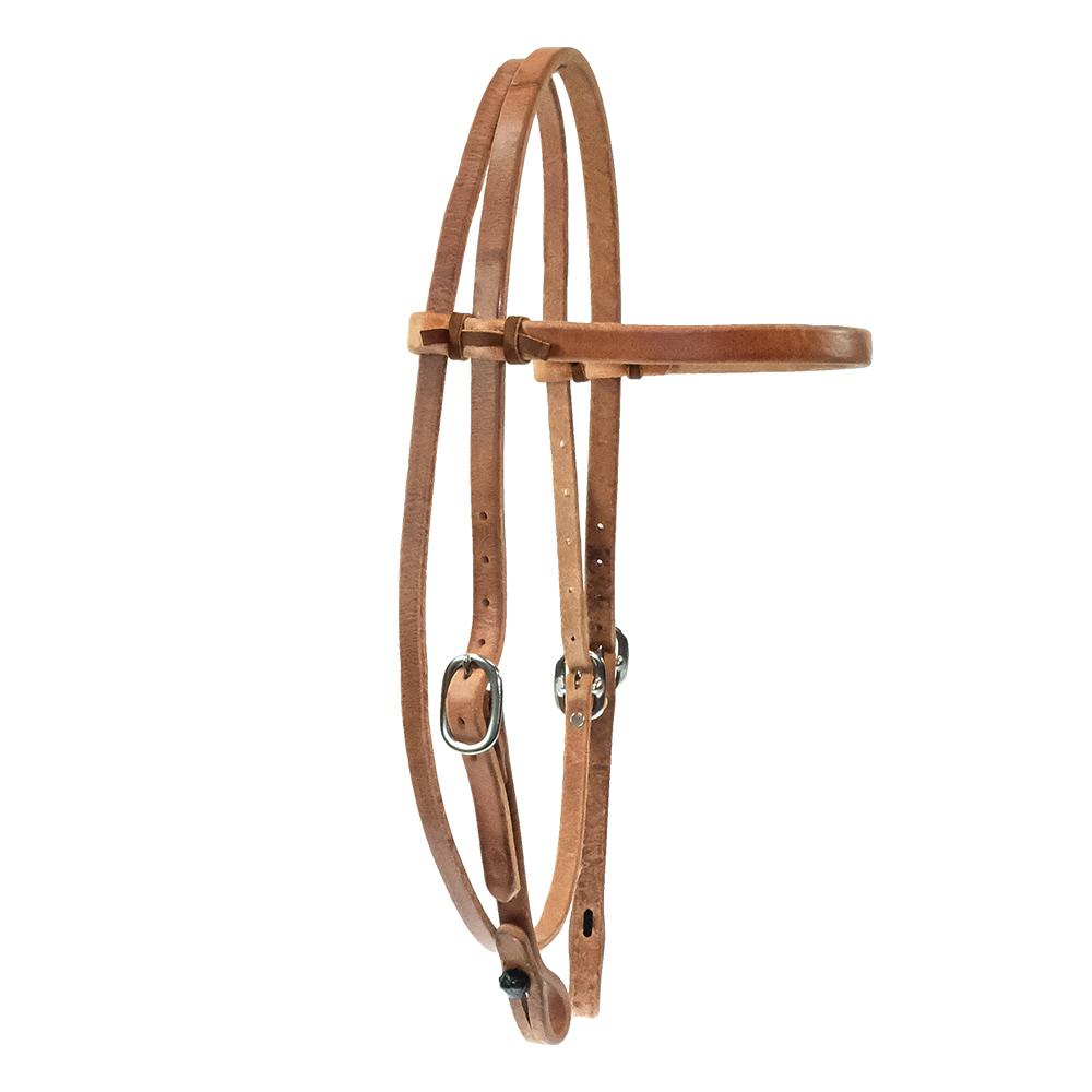 STT Saddle Shop 5/8" Premium Harness Leather Double Buckle Browband with Quick-change Connection