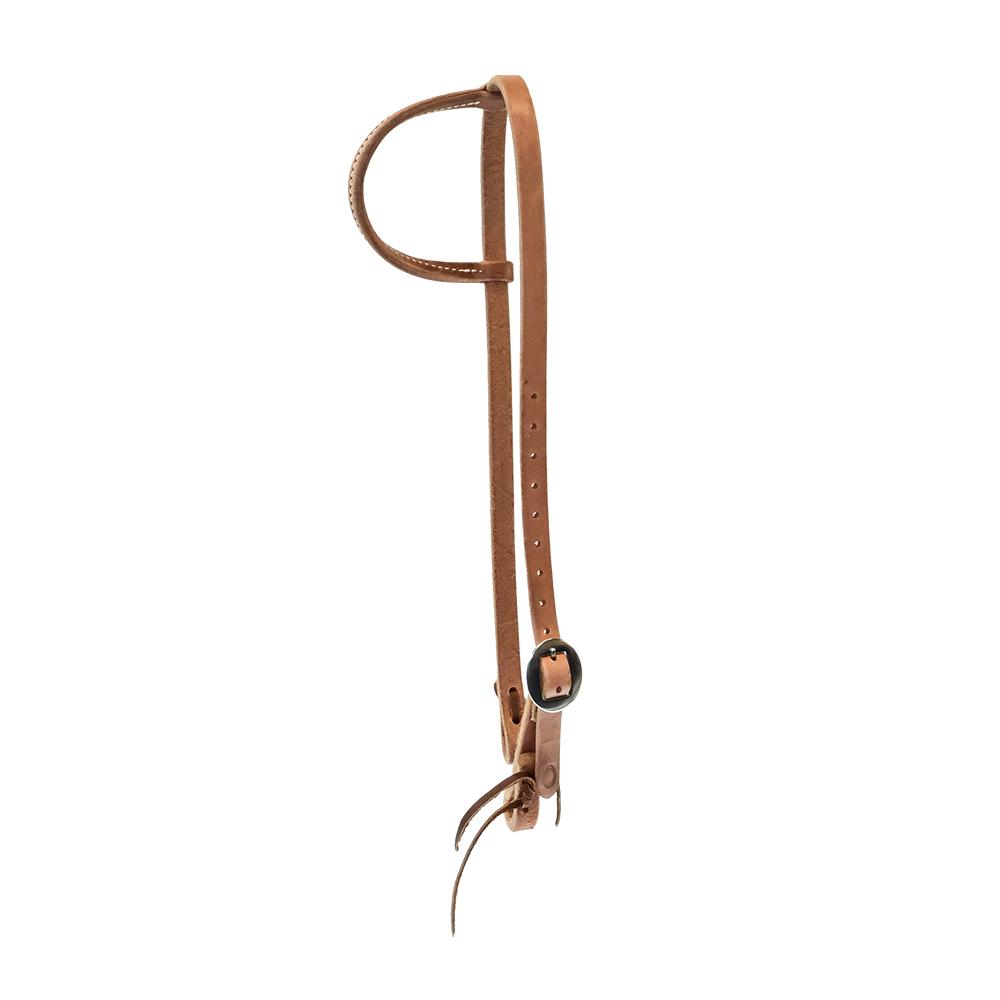 STT Saddle Shop 5/8" Premium Harness Leather Slip Ear Headstall with Stainless Cart Buckle