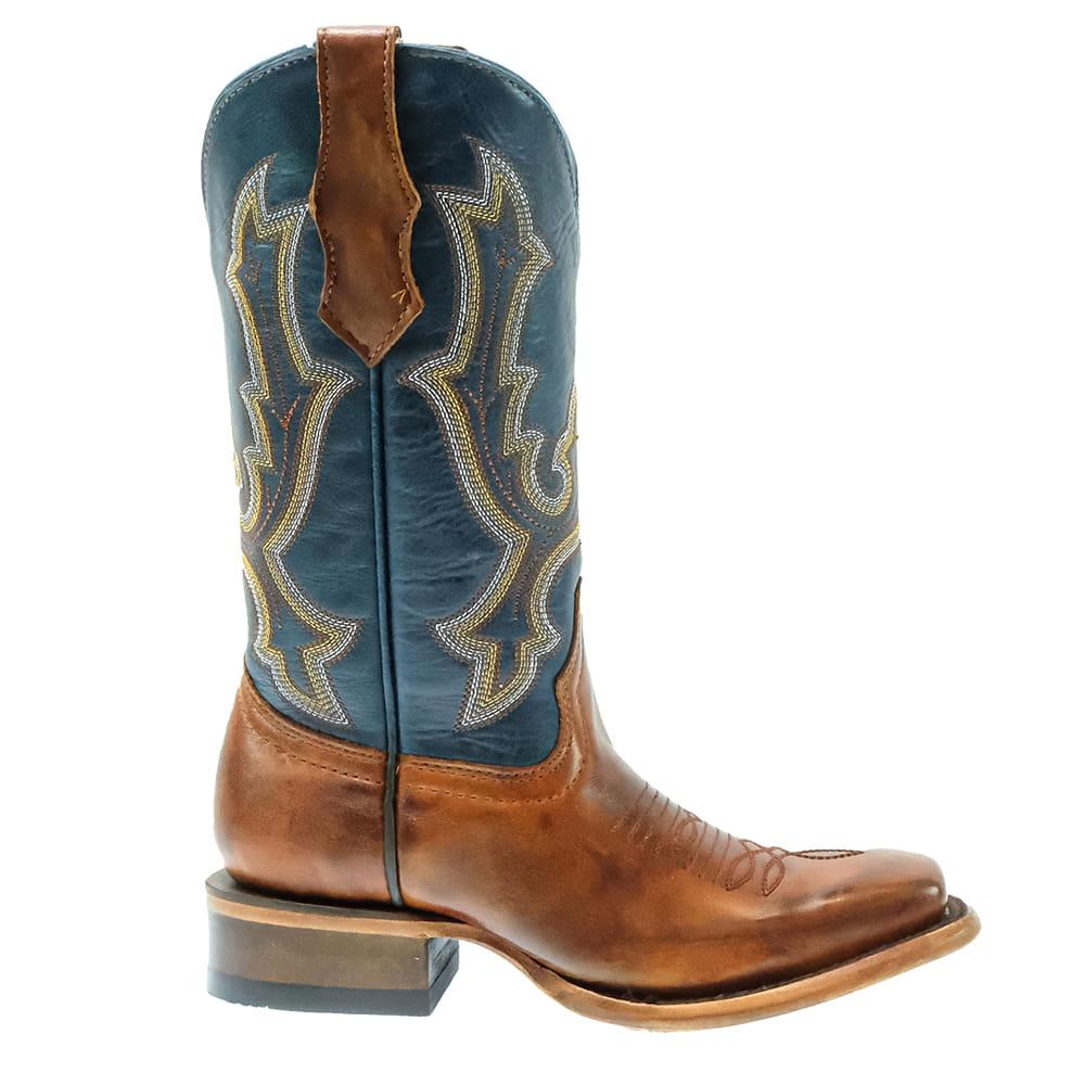 Corral Teen Boy's Honey Navy Embroidery Boots