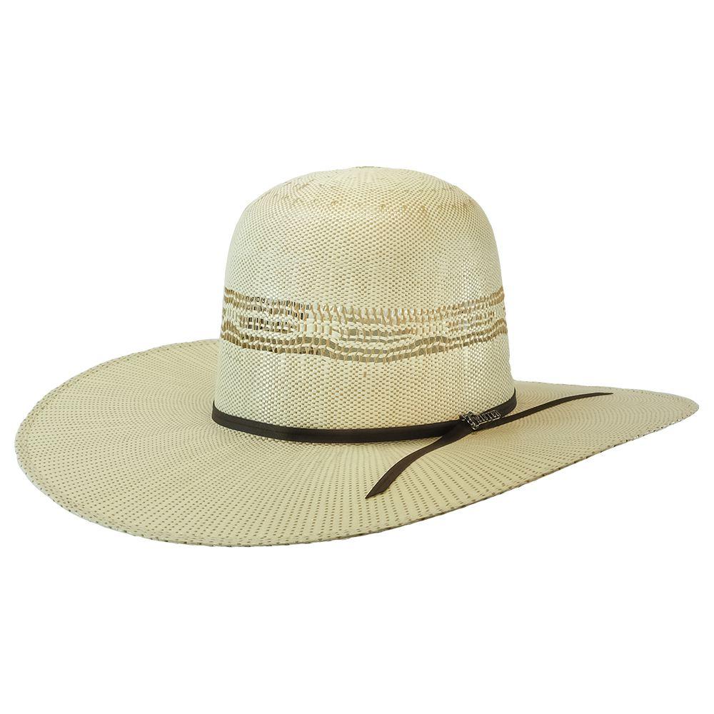 Twister Bangora 4.5" Brim 2Cord Chocolate Band Open Crown Straw Hat