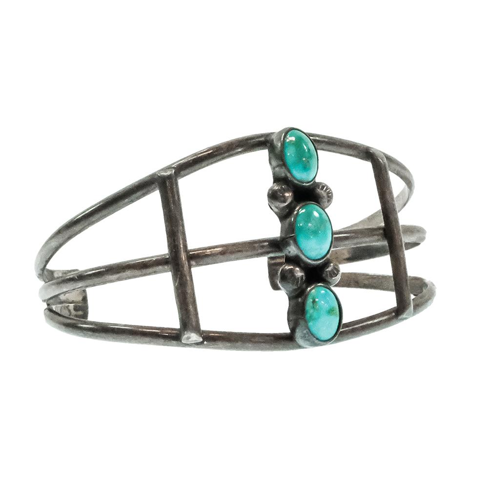 South Texas Tack Harvey Era 3 Turquoise Stone Cuff