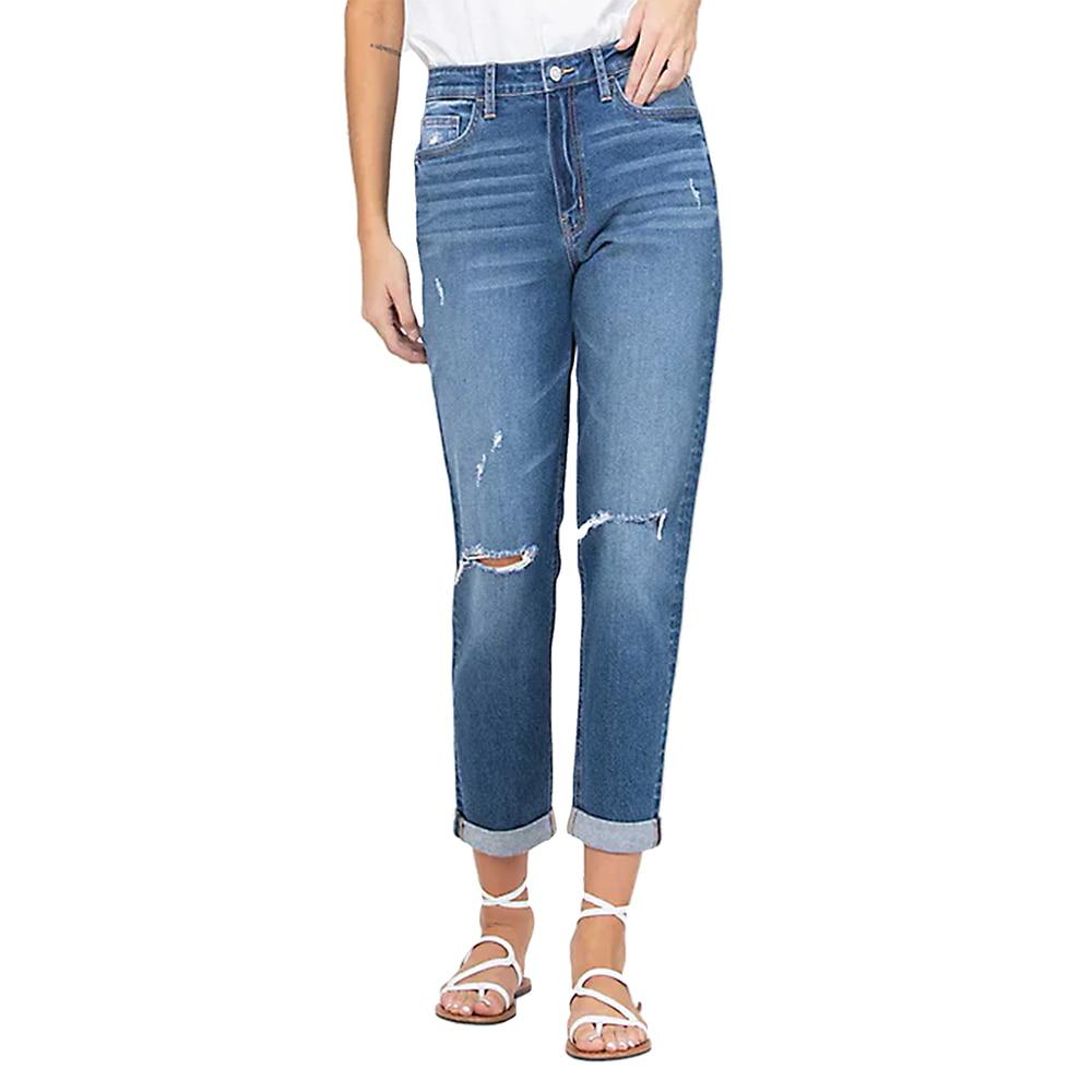 Vervet Women's Double Cuffed Stretch Mom Jean