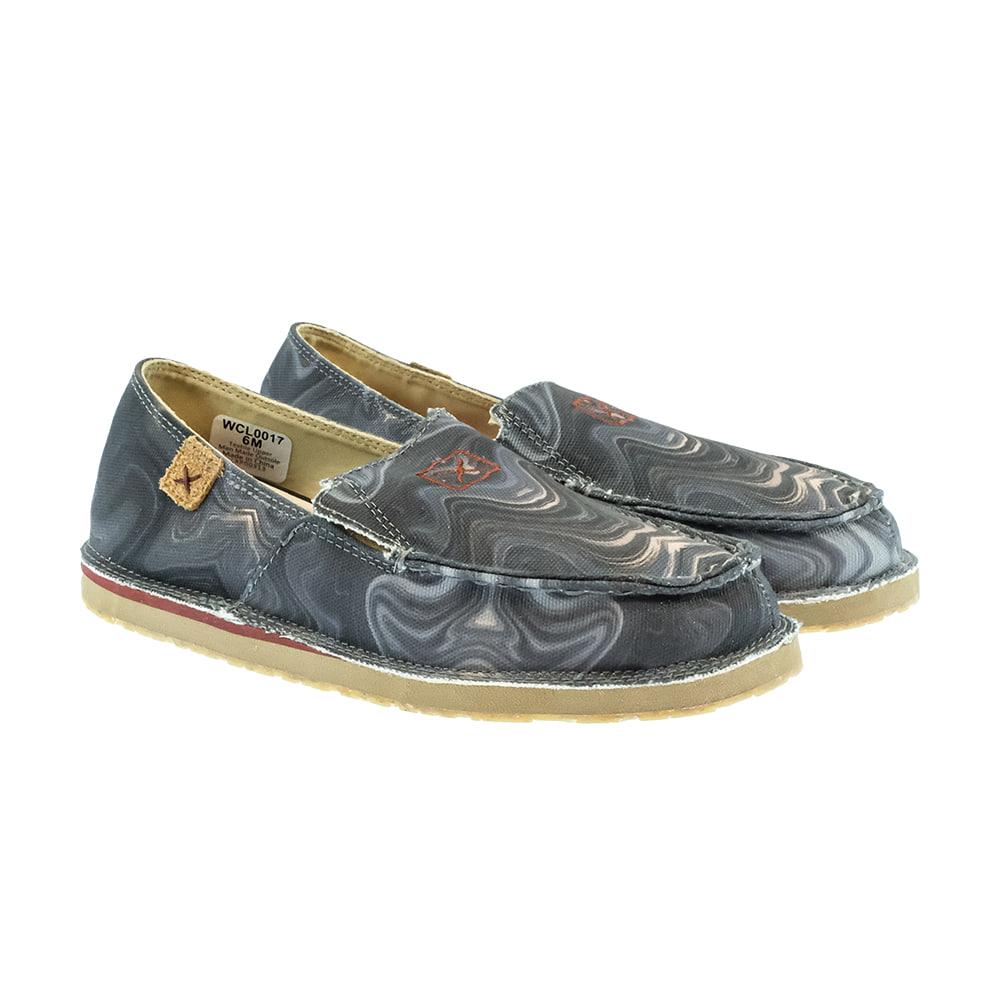 Twisted X Grey Print Women's Slip On Loafers