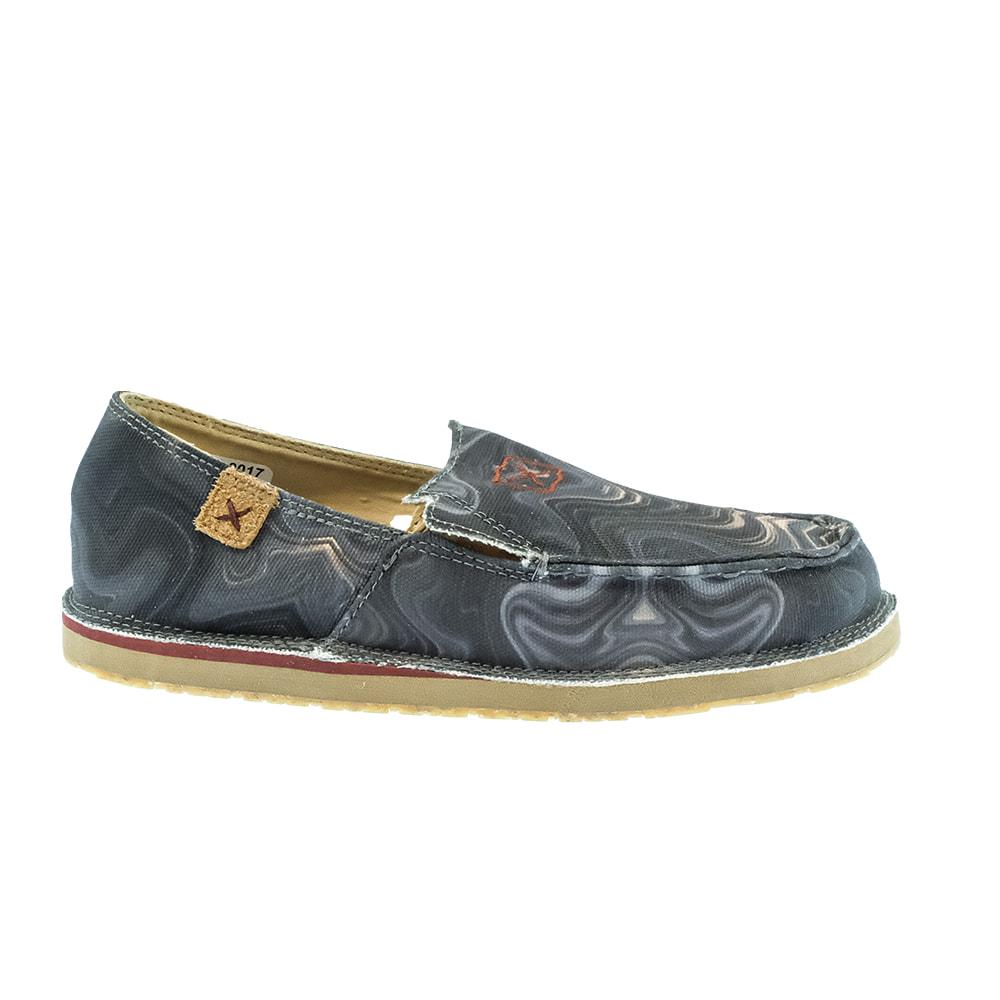 Twisted X Grey Print Women's Slip On Loafers