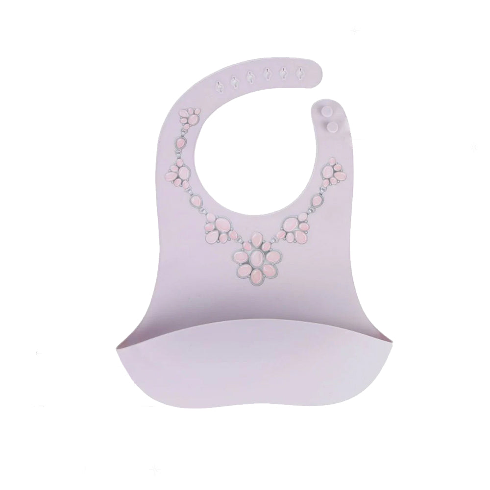 Western Grande Bibs Pink Necklace With Lavender Bib