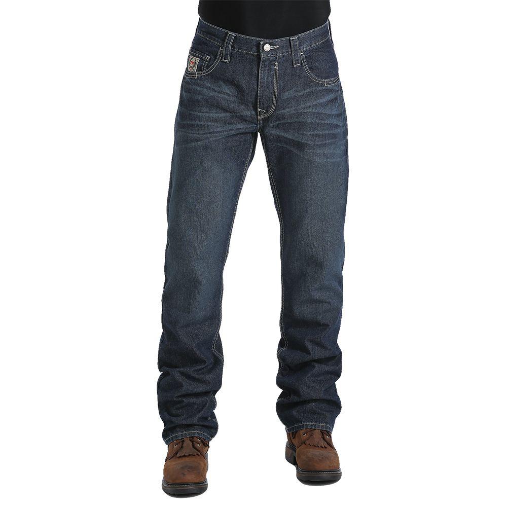 Cinch Mens Carter Flame Resistant Mid Rise Relaxed Boot Cut Jeans