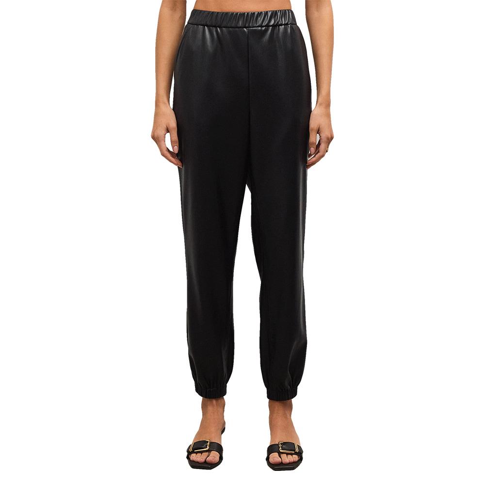 Z Supply Black Lenora Faux Leather Women's Jogger