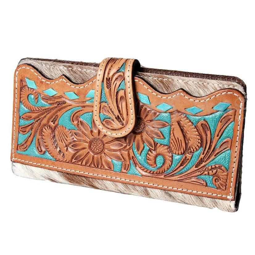 American Darling Other Tan/Turquoise American Darling Hide and Turquoise Tooled Wallet