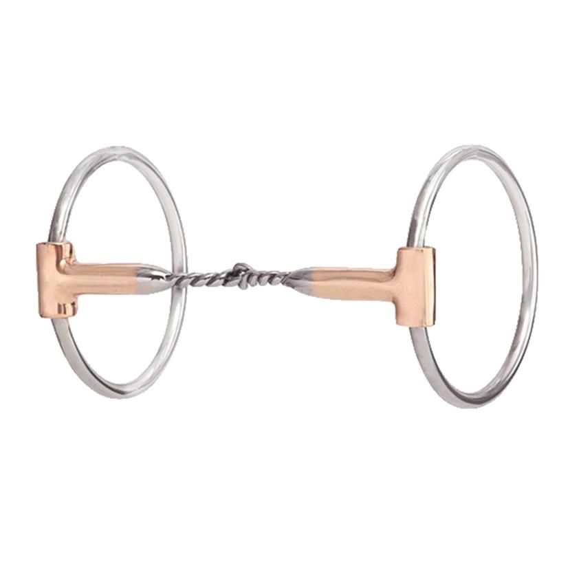 American Heritage Equine Tack Stainless Steel and Copper 5" Twisted Wire Snaffle Bit