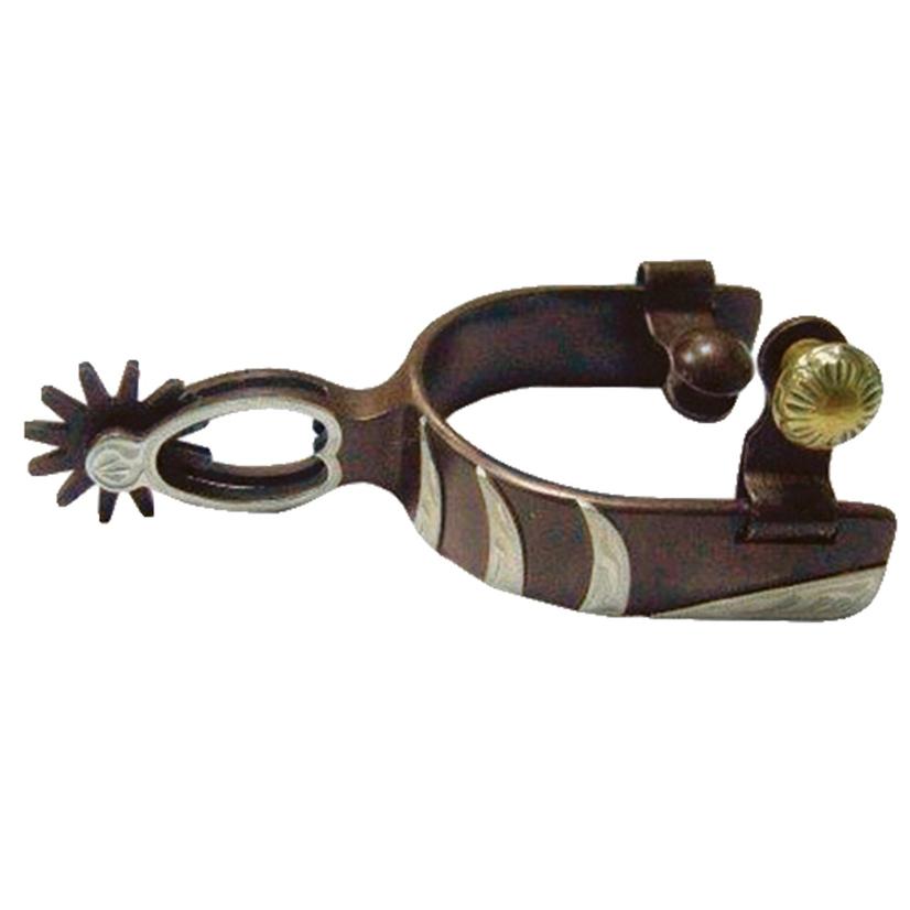 American Heritage Equine Tack Youth / Steel/Silver Heart Shank Mounted Cowboy Youth Spurs