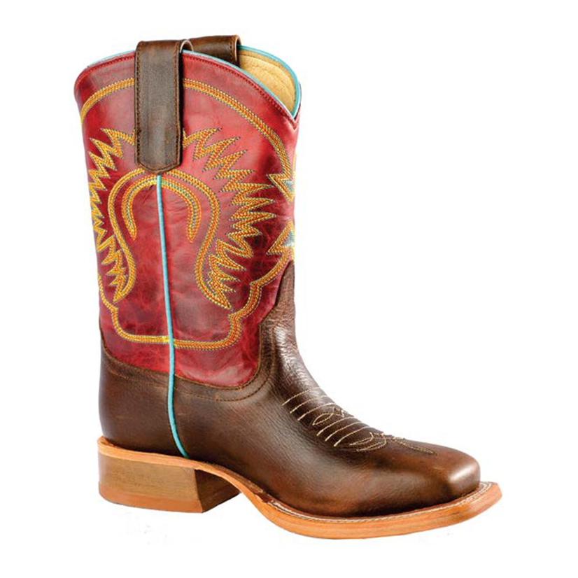 Anderson Bean Footwear Anderson Bean Boys Red Glove Moka Pit Bull Western Boots - Youth Size 4-6
