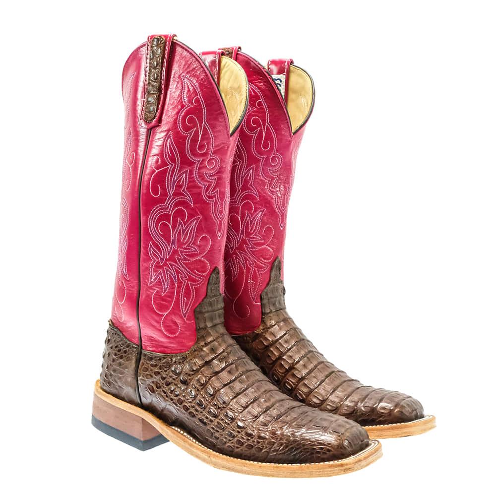 Anderson Bean Footwear Anderson Bean Chocolate Lux Hornback Caiman Ladies Boots