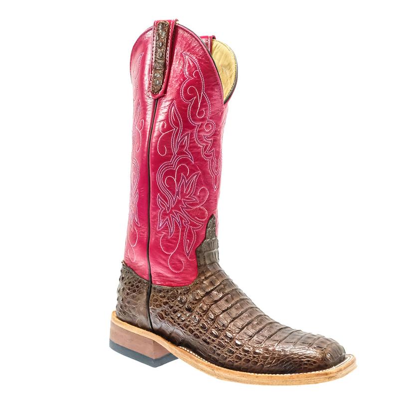 Anderson Bean Footwear Anderson Bean Chocolate Lux Hornback Caiman Ladies Boots