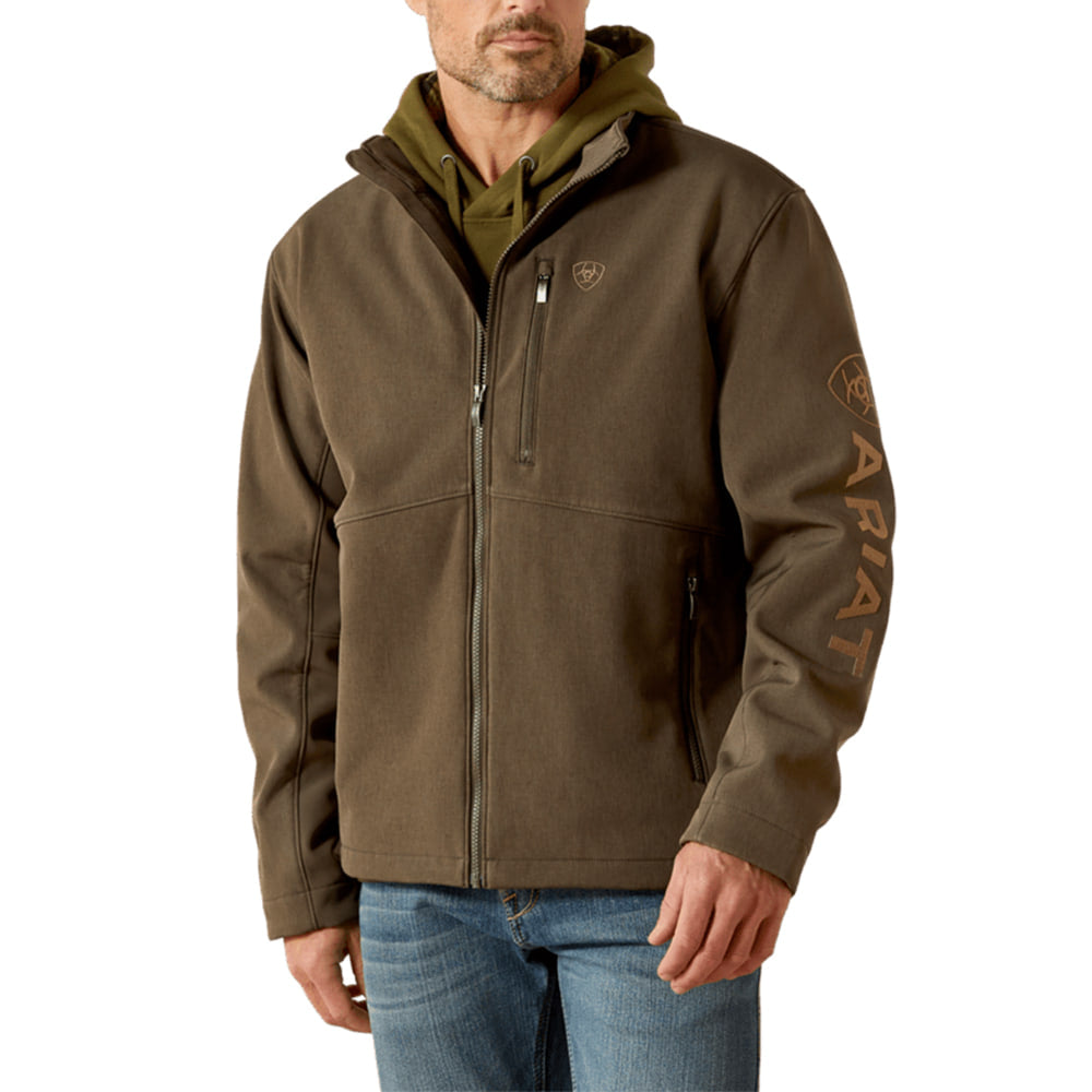 Ariat Apaprel Ariat Men's Logo Softshell Jacket in Earth Green