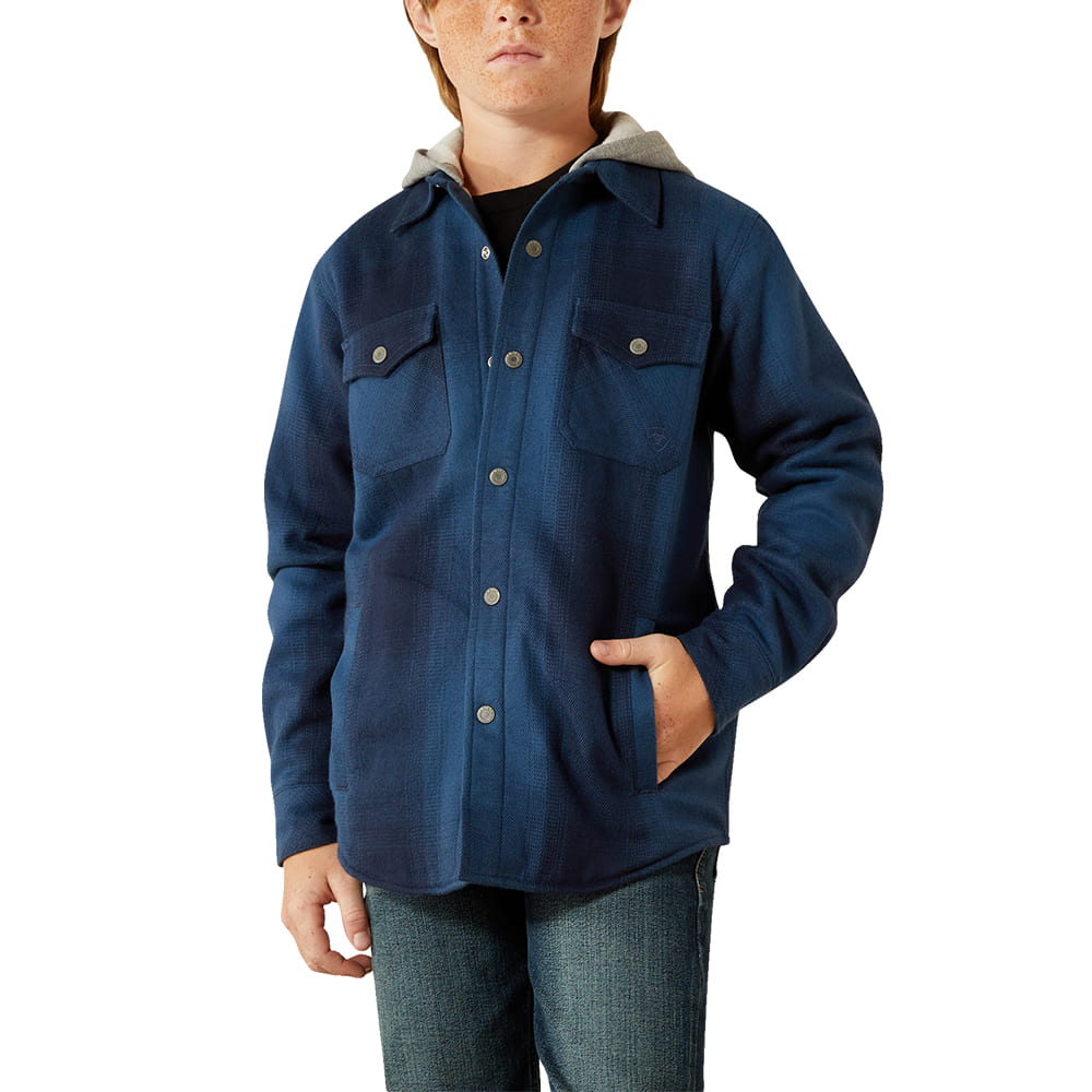 Ariat Apparel Ariat Boy's Blue Retro Long Sleeve Hick Shirt Jacket