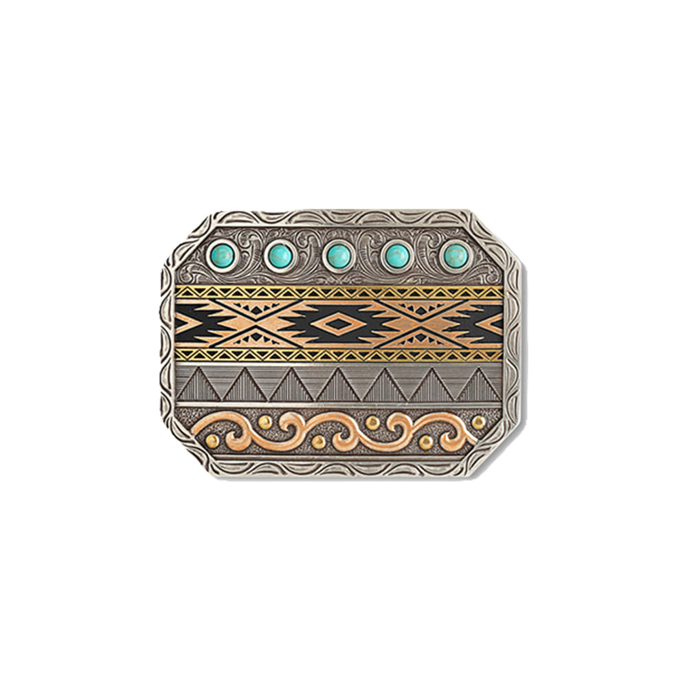 Ariat Apparel Ariat Buckle Rectangle Multi Finish Engraved Designs