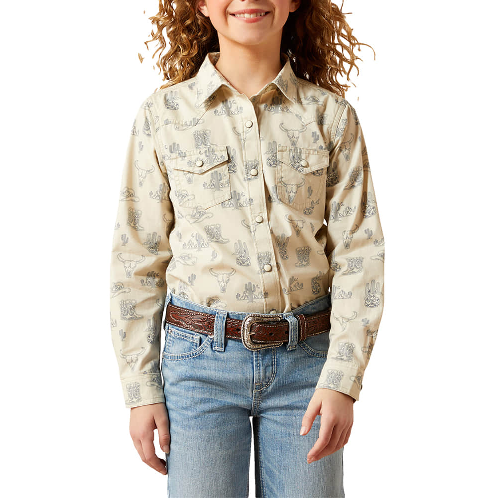 Ariat Apparel Ariat Desert Print Girl's Mila Snap Long Sleeve Shirt