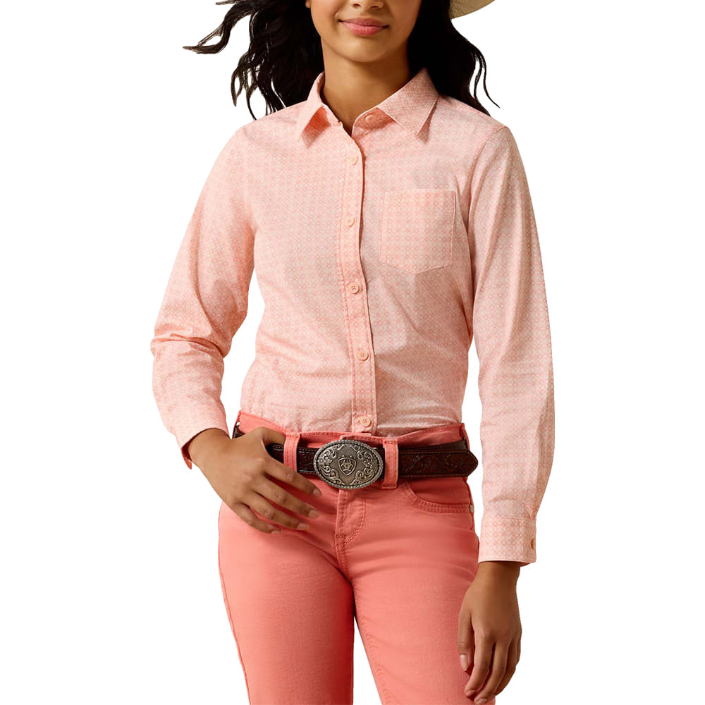 Ariat Apparel Ariat Girl's Peach Kirby Long Sleeve Button-Down Shirt