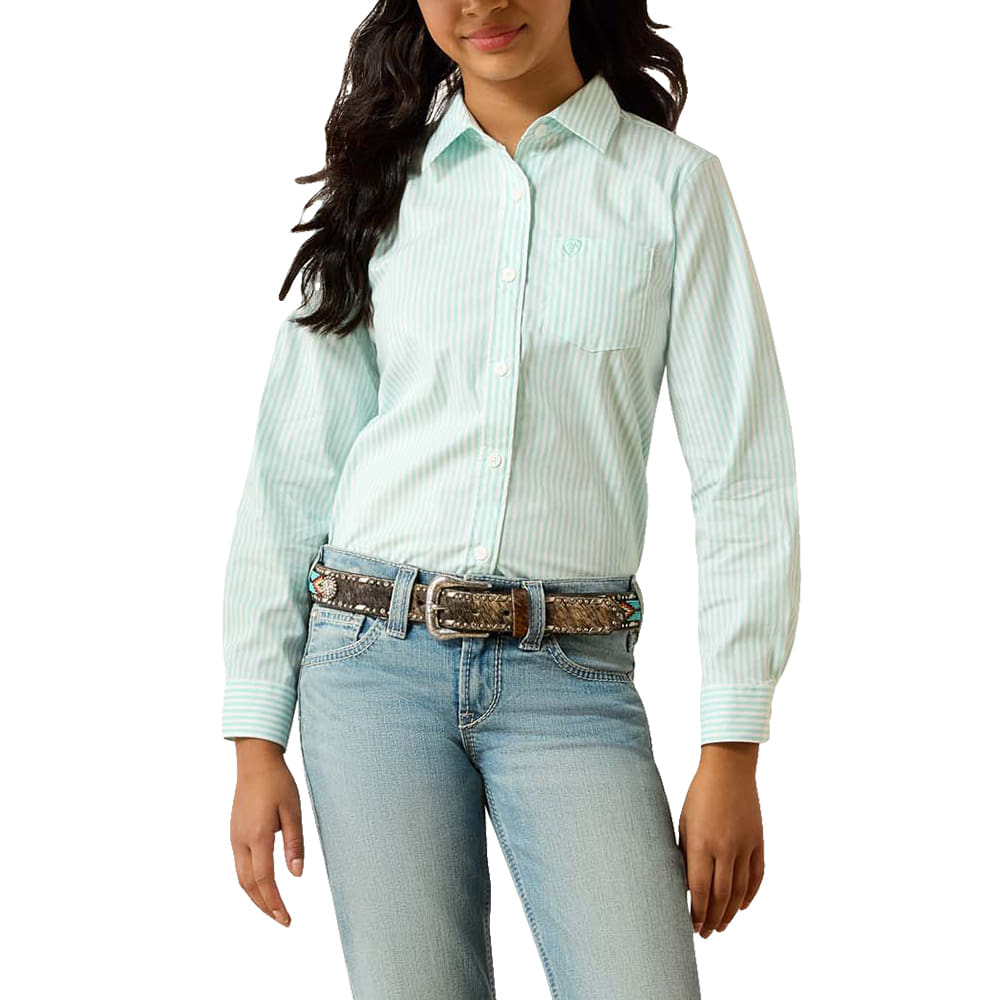 Ariat Apparel Ariat Girl's Team Kirby Holiday Stripe Long Sleeve Button-Down Shirt