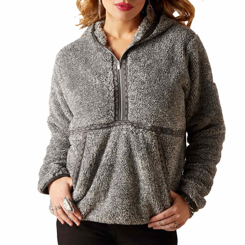 Ariat Apparel Ariat Grey Lurex Berber Quarter Zip Women's Pullover