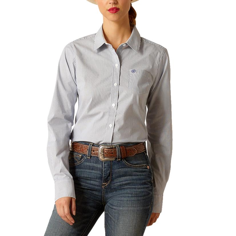 Ariat Apparel Ariat Kirby Blue Stripe Long Sleeve Button-Down Women's Shirt