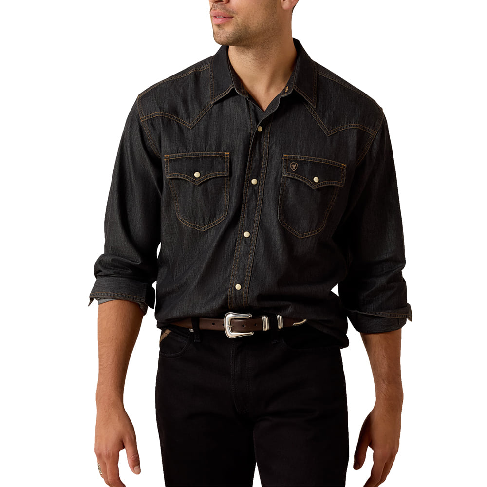 Ariat Apparel Ariat Men's Chambray Retro Long Sleeve Snap Shirt