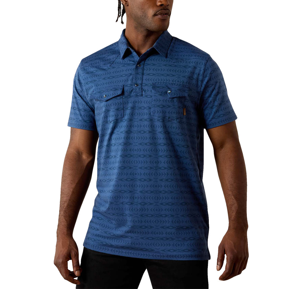 Ariat Apparel Ariat Men's Dark Denim Retro Western Polo