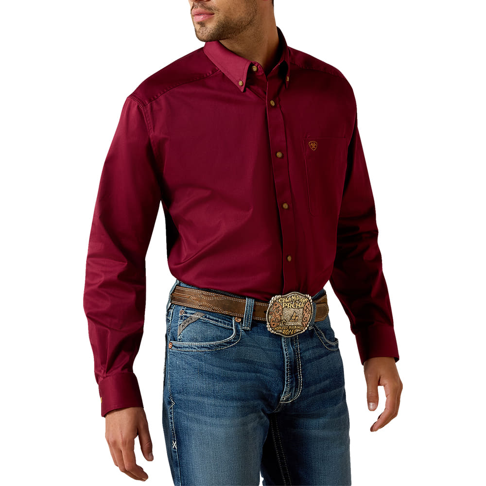 Ariat Apparel Ariat Men's Long Sleeve Button-Down Shirt in Burgundy
