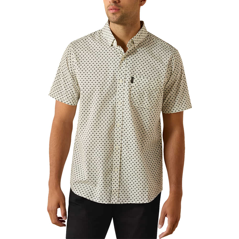 Ariat Apparel Ariat Men's Macsen Modern Short Sleeve Shirt in Pristine Diamond Points Print