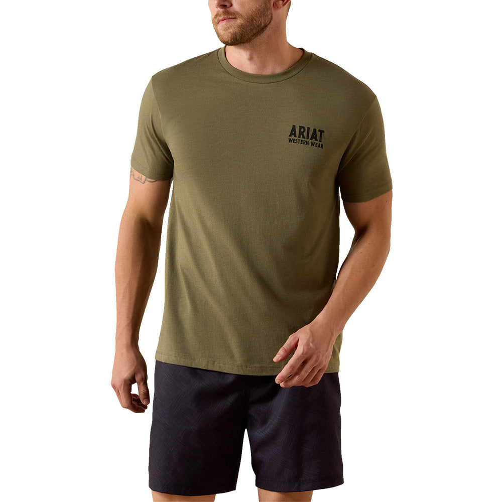 Ariat Apparel Ariat Men's Military Heather Outline Shop T-Shirt