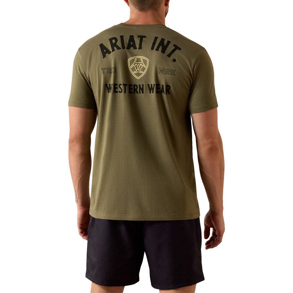Ariat Apparel Ariat Men's Military Heather Outline Shop T-Shirt