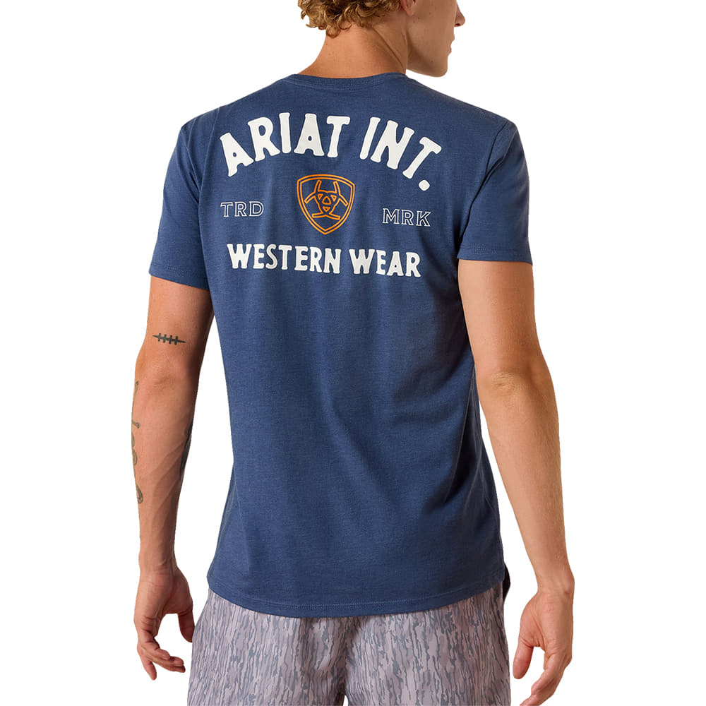 Ariat Apparel Ariat Men's Navy Heather Outline Shop T-Shirt