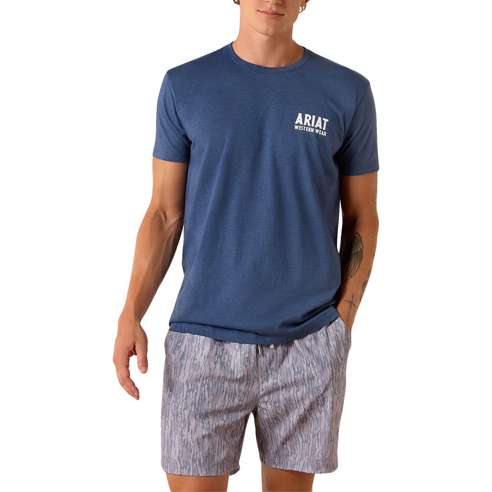 Ariat Apparel Ariat Men's Navy Heather Outline Shop T-Shirt