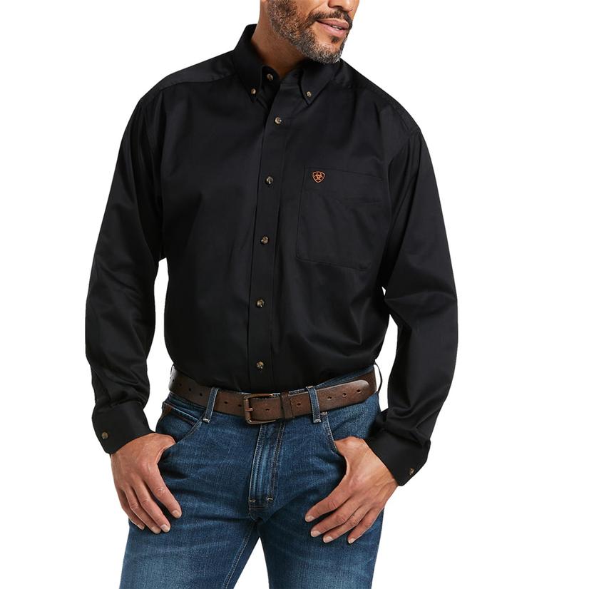 Ariat Apparel Ariat Mens Black Long Sleeve Button-Down Shirt
