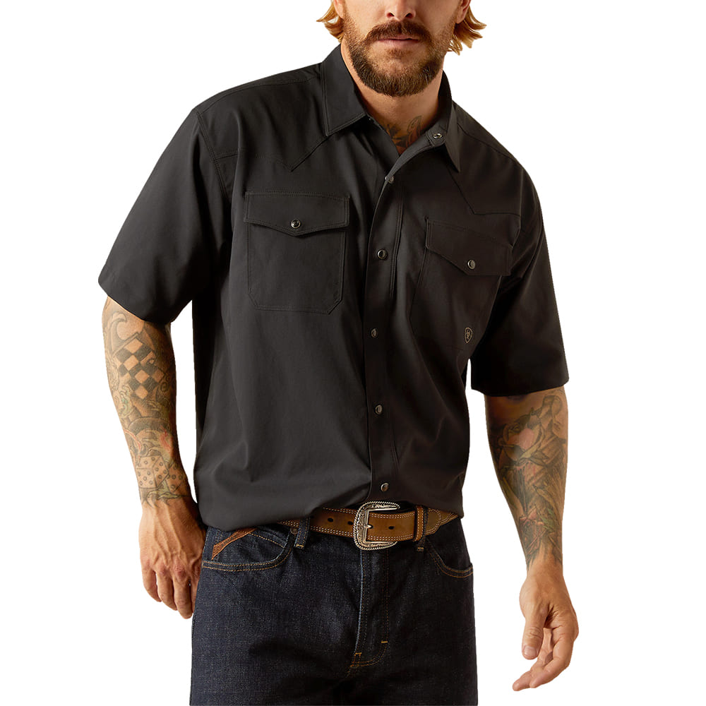 Ariat Apparel Ariat Western Venttek Men's Short Sleeve Shirt In Black