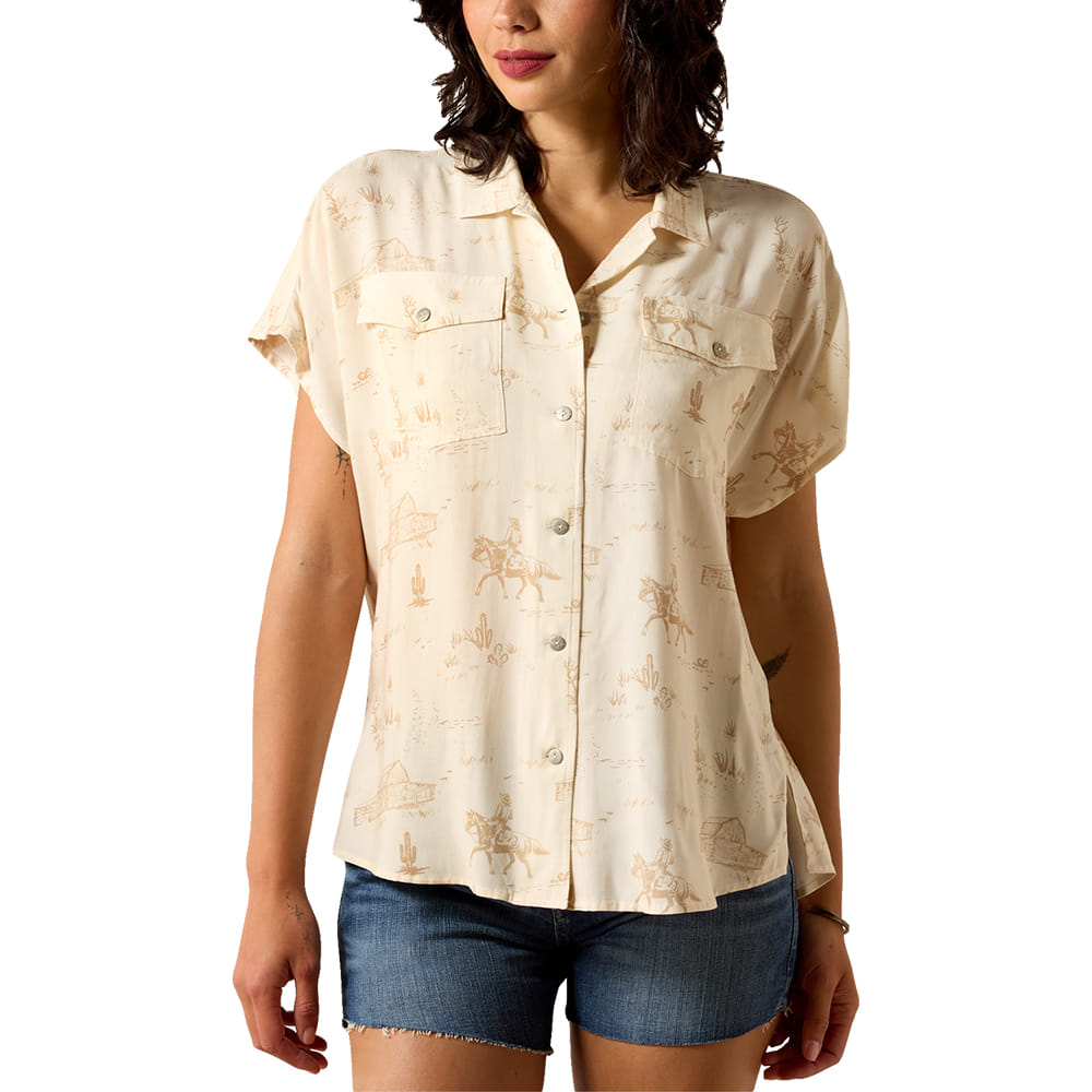 Ariat Apparel Ariat Women's Badlands Short Sleeve Shirt in Turtledove